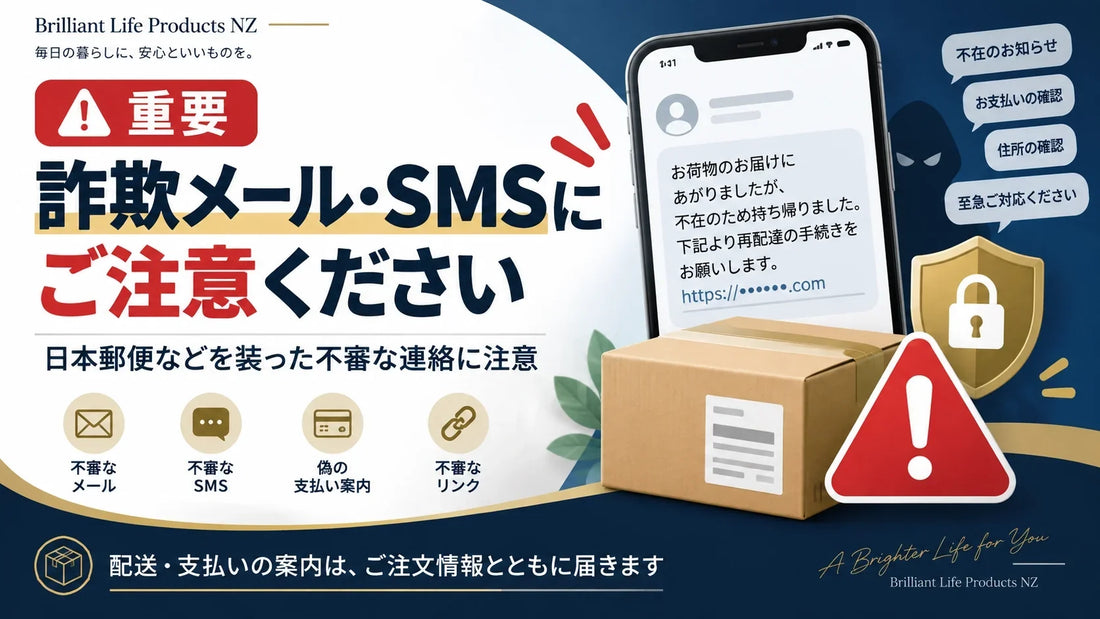 【重要】日本郵便などを装った詐欺メール・SMSにご注意ください