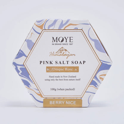 MOYE ピンクソルトソープ 100g｜ニュージーランド製ハンドメイド石鹸（ミックスベリー）