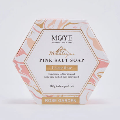 MOYE ピンクソルトソープ 100g｜ニュージーランド製ハンドメイド石鹸（ローズ＆ピンクペッパー）