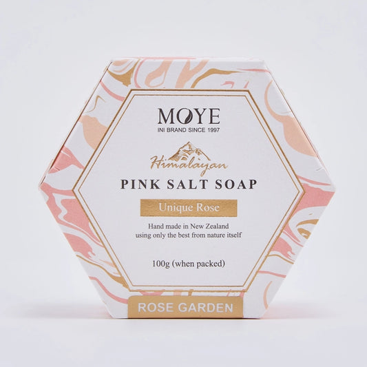 MOYE ピンクソルトソープ 100g｜ニュージーランド製ハンドメイド石鹸（ローズ＆ピンクペッパー）