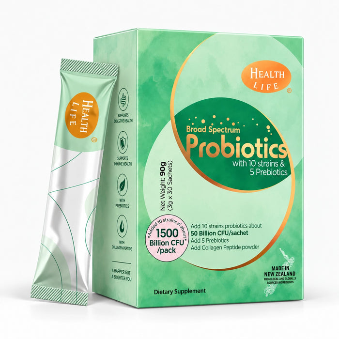Health Life Broad Spectrum Probiotics | 50 Billion CFU, 10 Strains, 30 Sachets