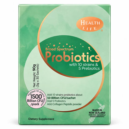 Health Life プロバイオティクス 500億CFU｜10菌株＋5種プレバイオティクス 30包 NZ製 x 3個セット